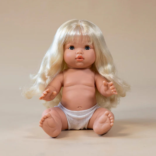Llorens Mini Colettos Sage Girl Doll 34cm with Long Blonde Hair | Spanish Doll Australia