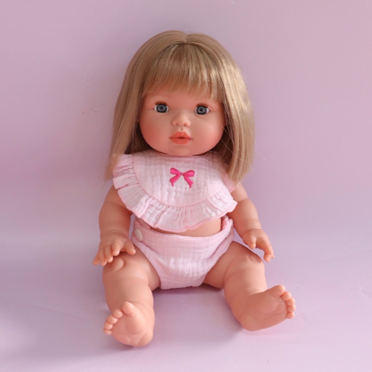 Llorens Mini Colettos Charlotte Girl Doll 34cm with short Blonde Hair Spanish Doll Australia