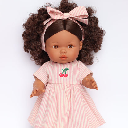 Dusty Pink Pinstripe Cherry 🍒 Gingham Chloe Gingham dress