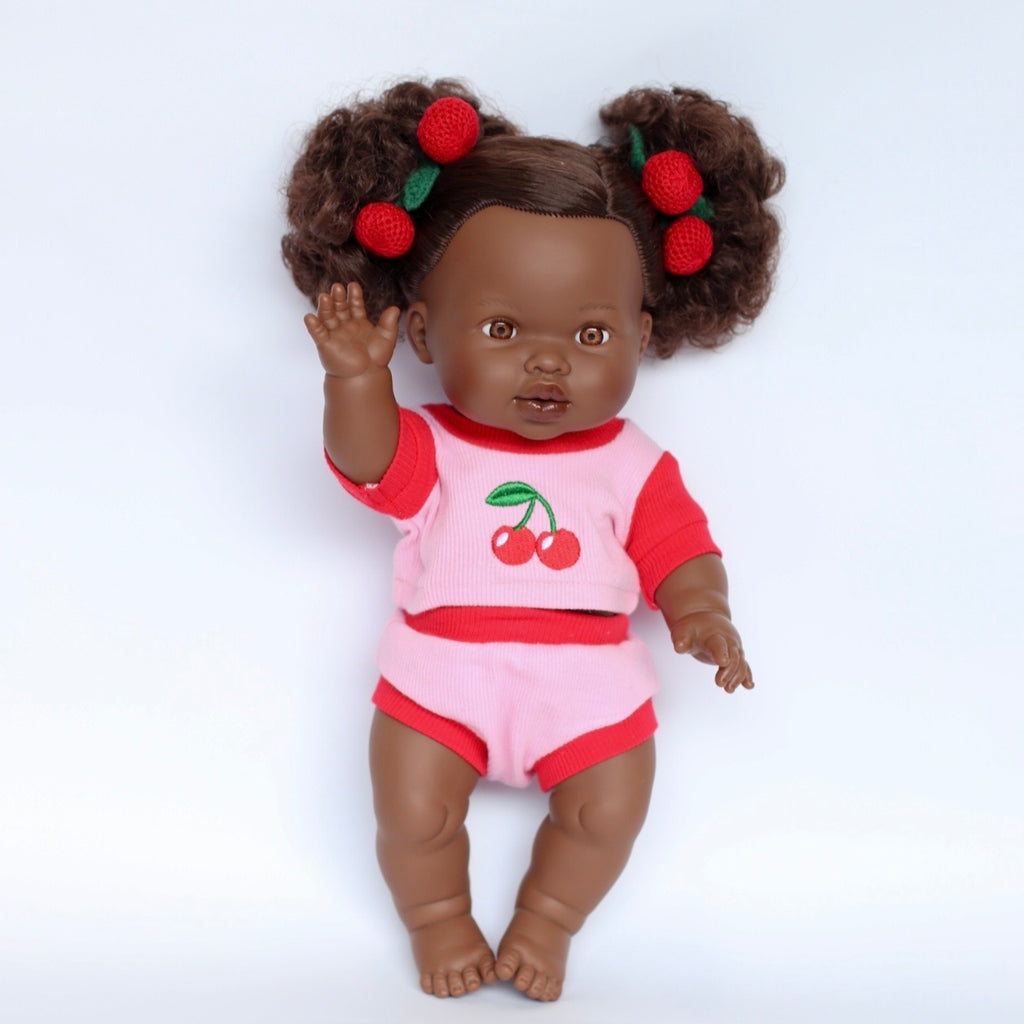 IN STOCK Cherry Dolls top + Bloomer shorts set