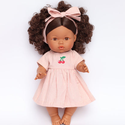 Dusty Pink Pinstripe Cherry 🍒 Gingham Chloe Gingham dress
