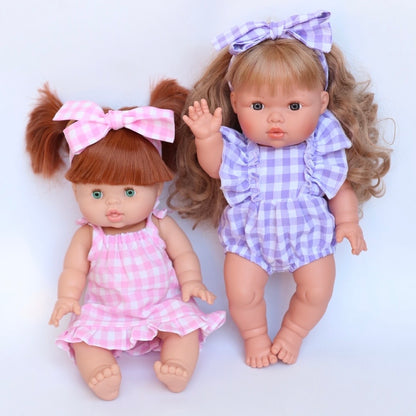 PRE ORDER Pink Gingham Sun dress set + Bow