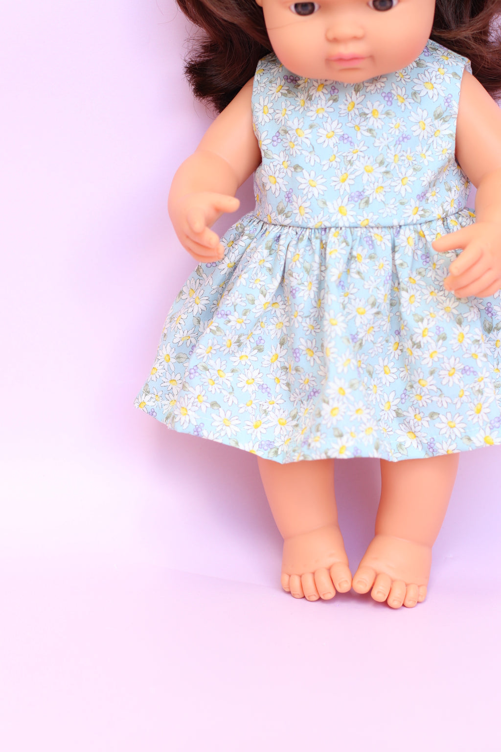 Lined bodice dress + Head wrap in Daisy Meadow