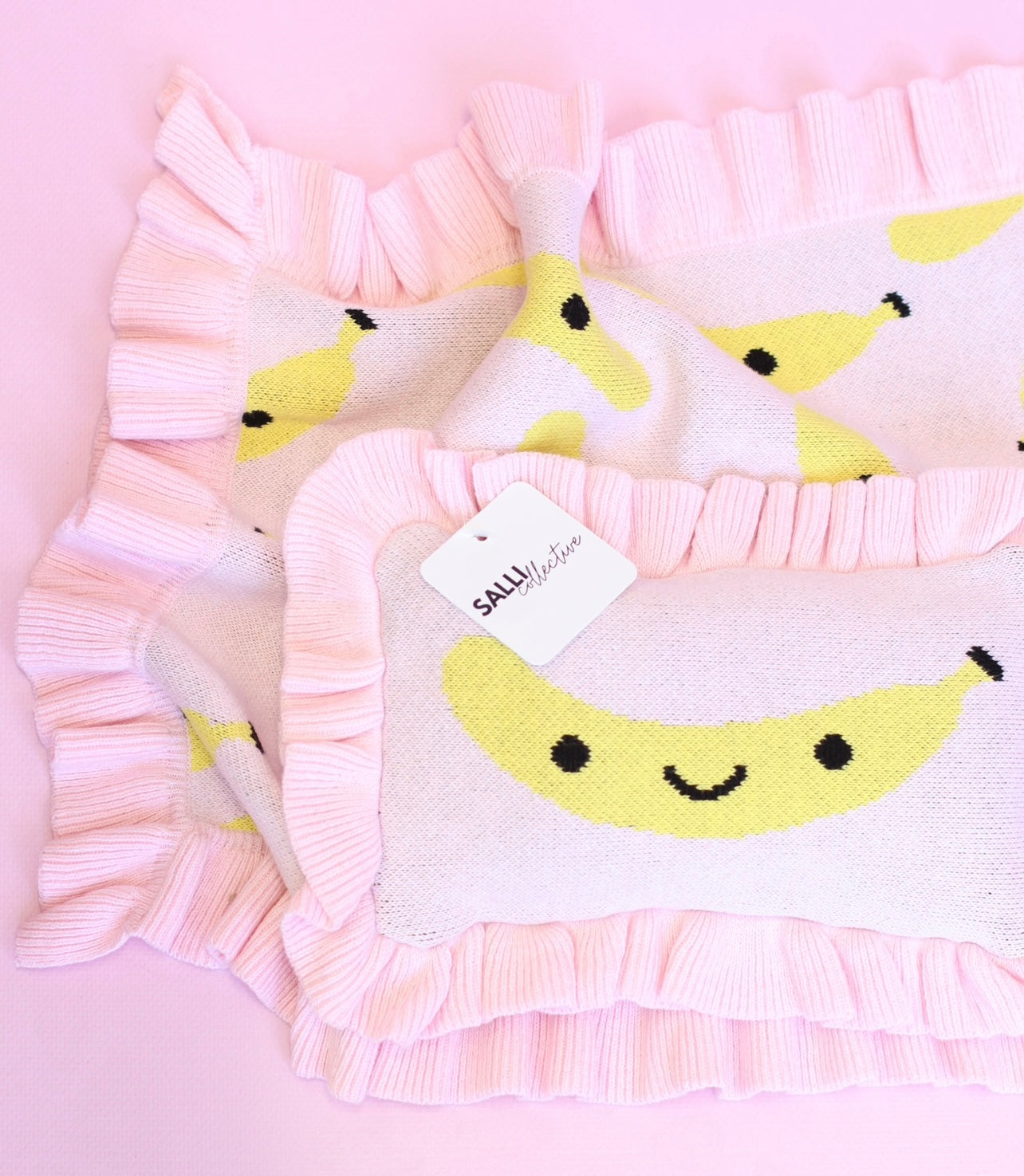 ON SALE Frilled Smilie Banana doll Blanket + Pillow set