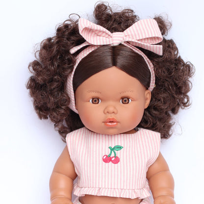 PRE ORDER Vintage Pink & Ivory Frilled Three-Piece Set with Cherry 🍒 Embroidery