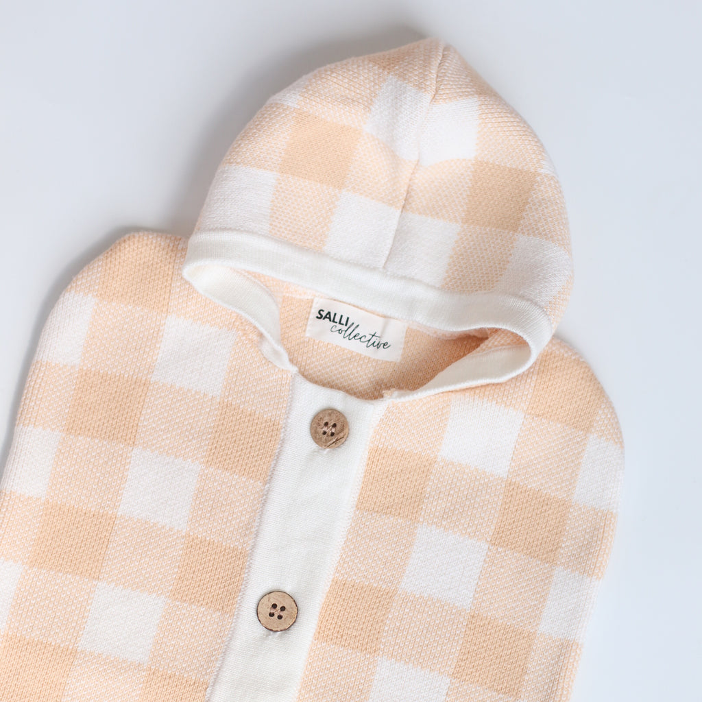 IN STOCK Salli Dream Cocoon - Biscuit and white gingham