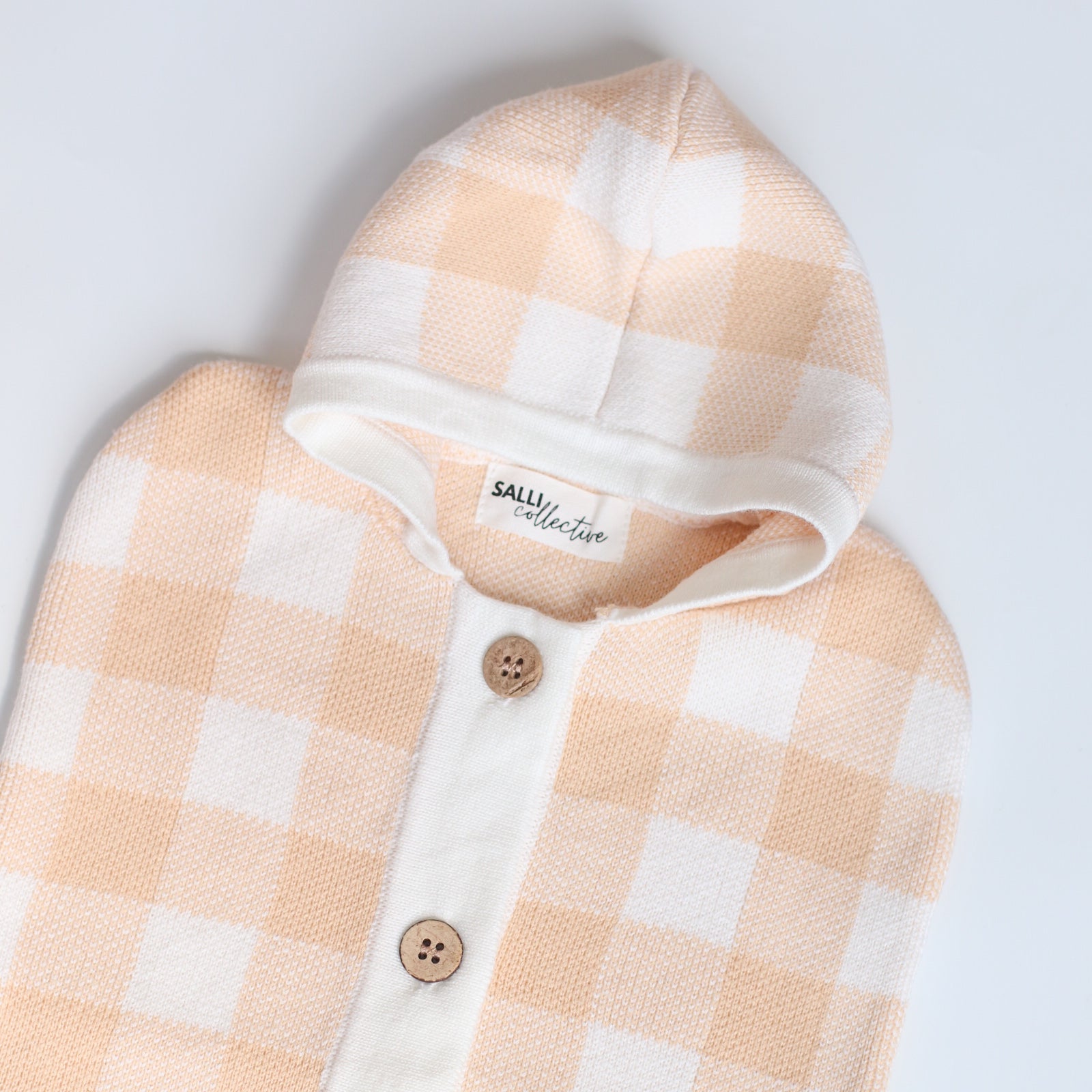 IN STOCK Salli Dream Cocoon - Biscuit and white gingham