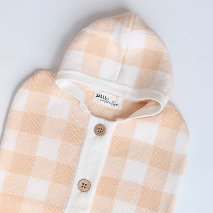 ON SALE Salli Dream Cocoon - Biscuit and white gingham
