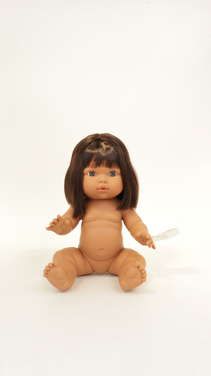 ***PRE ORDER Llorens Mini Colettos Castano Girl Doll 34cm with short brown Hair | Spanish Doll Australia