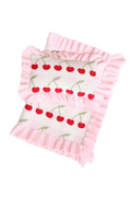 IN STOCK Frilled Gingham Cherry Blanket + Pillow set