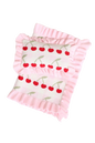 Frilled Gingham Cherry Blanket + Pillow set