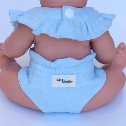 Cherry Frilled Bib & Diaper Doll Set 🍒