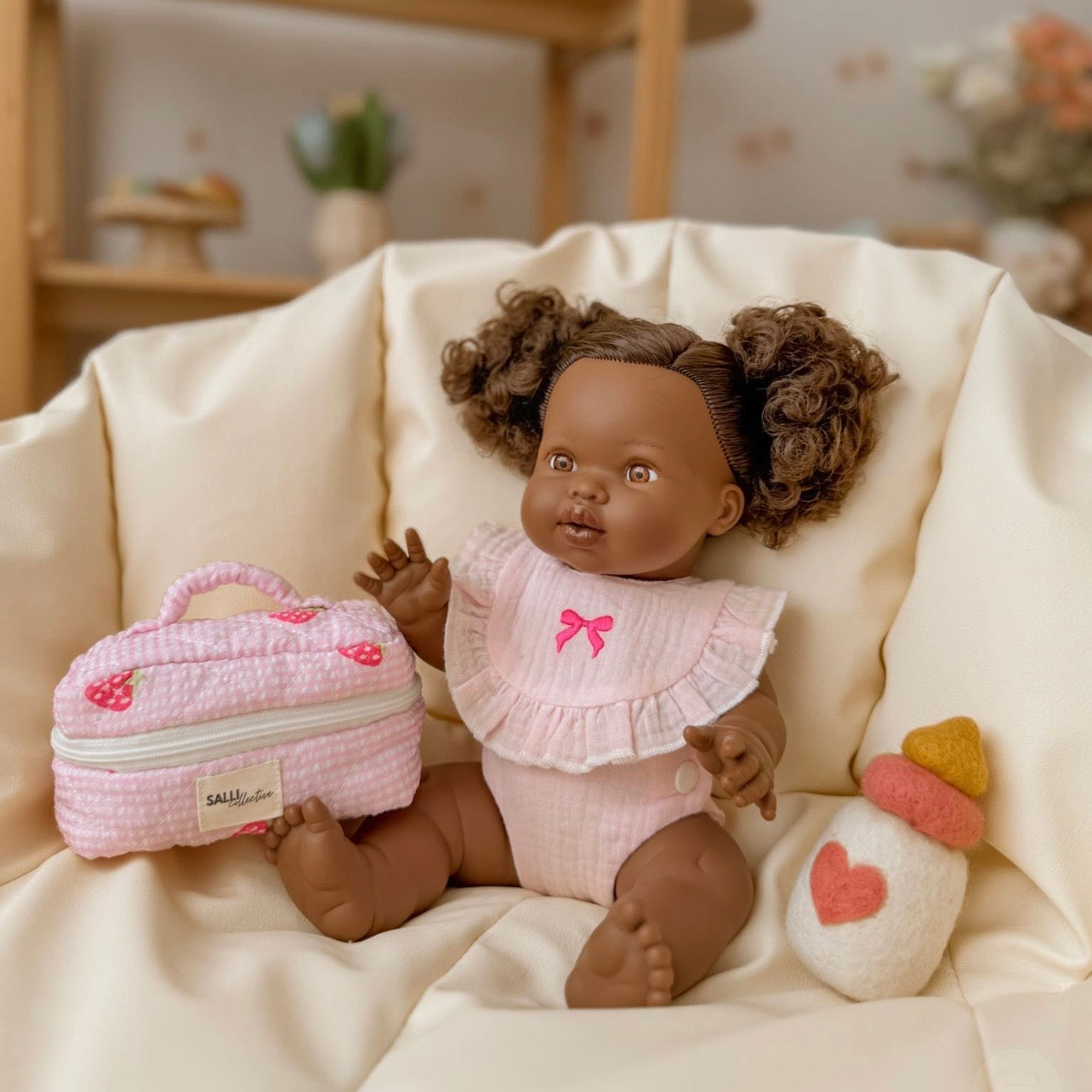 PRE ORDER Blushing pink bow bib and Diaper duo - arriving late June