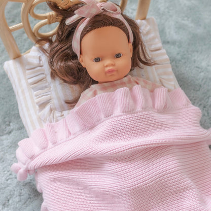 Powder Blush Luxe Pink frilled Dolly (Blanket only)