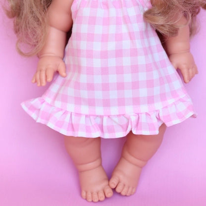 PRE ORDER Pink Gingham Sun dress set + Bow