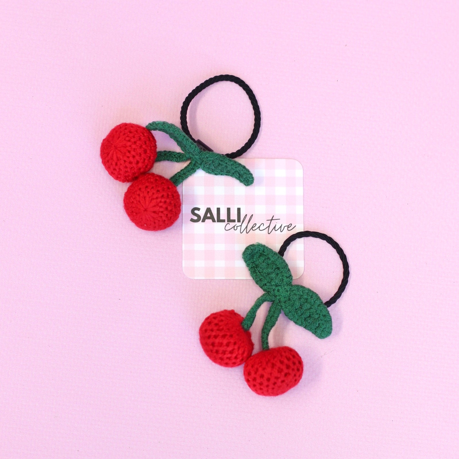 Doll Crochet Cherry hair ties - pack of 2