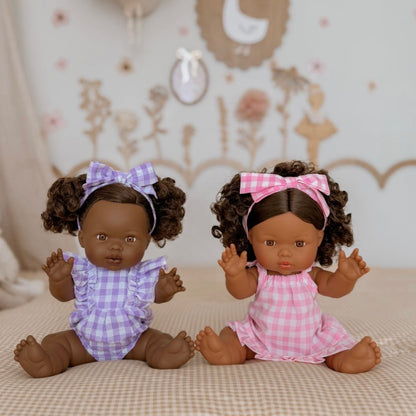 PRE ORDER Pink Gingham Sun dress set + Bow