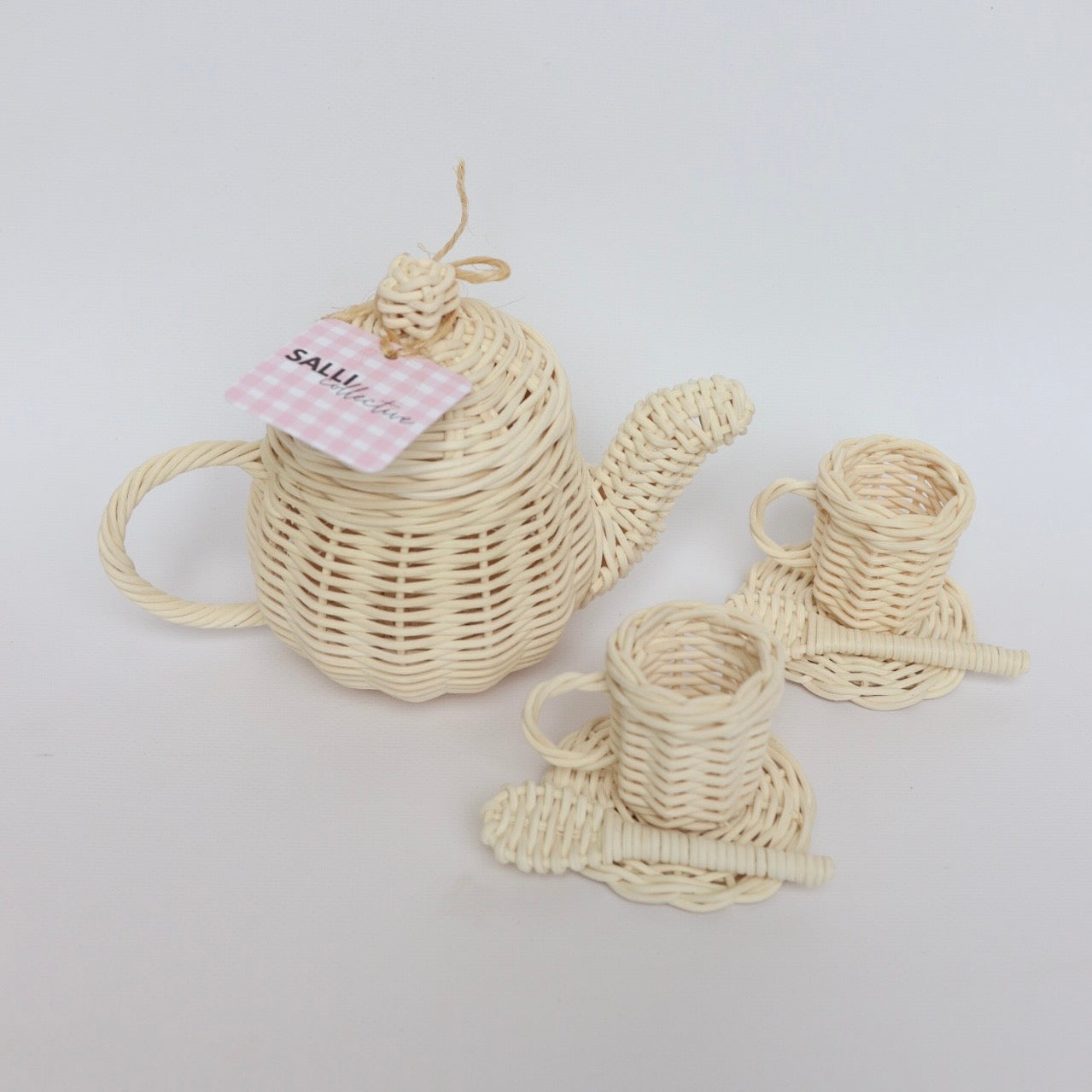 Dolls sized Rattan Tea set