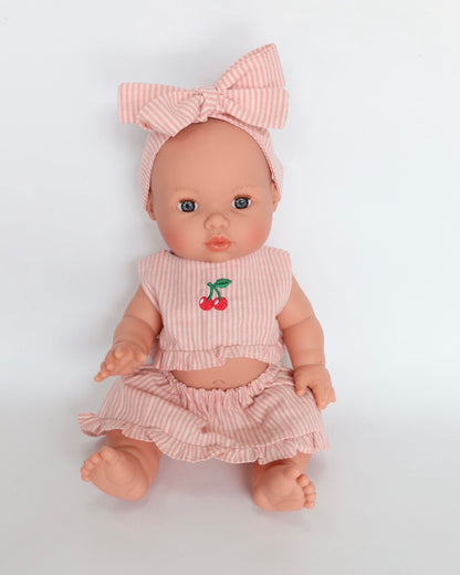 Llorens Mini Colettos Mila Girl Doll 34cm with no hair blue eyes | Spanish Doll Australia