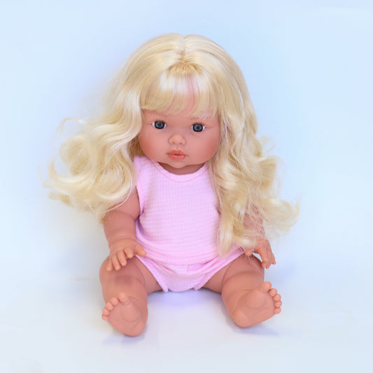Llorens Mini Colettos Sage Girl Doll 34cm with Long Blonde Hair | Spanish Doll Australia
