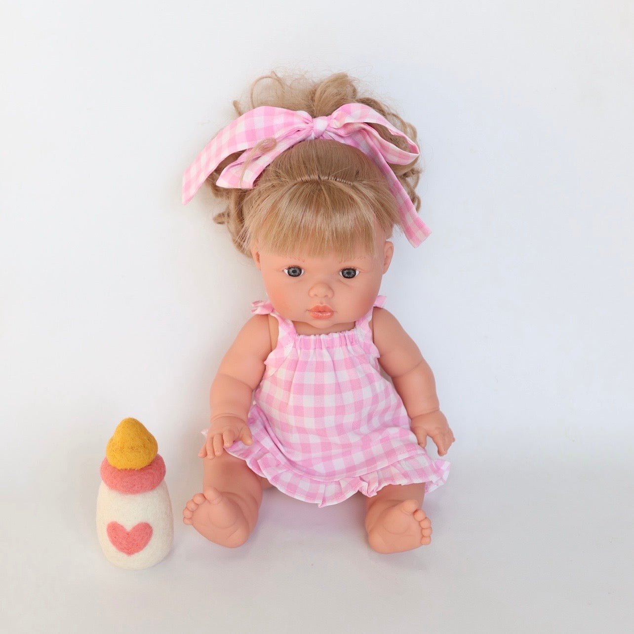 PRE ORDER Pink Gingham Sun dress set + Bow