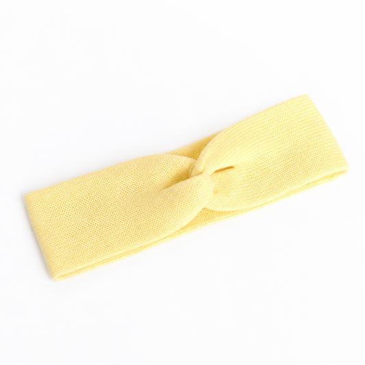 PRE-ORDER Yellow knitted doll knot headband - Fits 34-38cm Minikane Gordis, Mini Colettos, Miniland Dolls, Llorens dolls