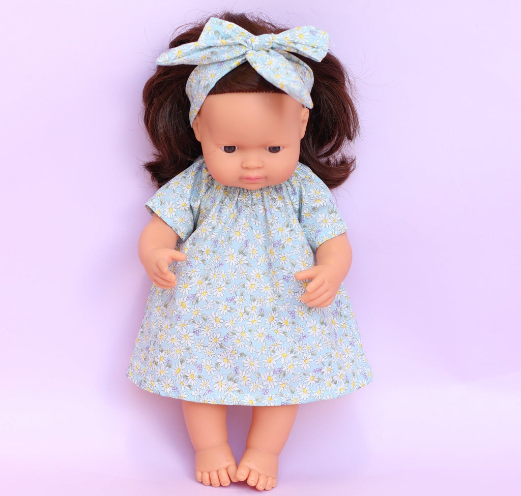 Lulu Smock + Head wrap in Daisy Meadow