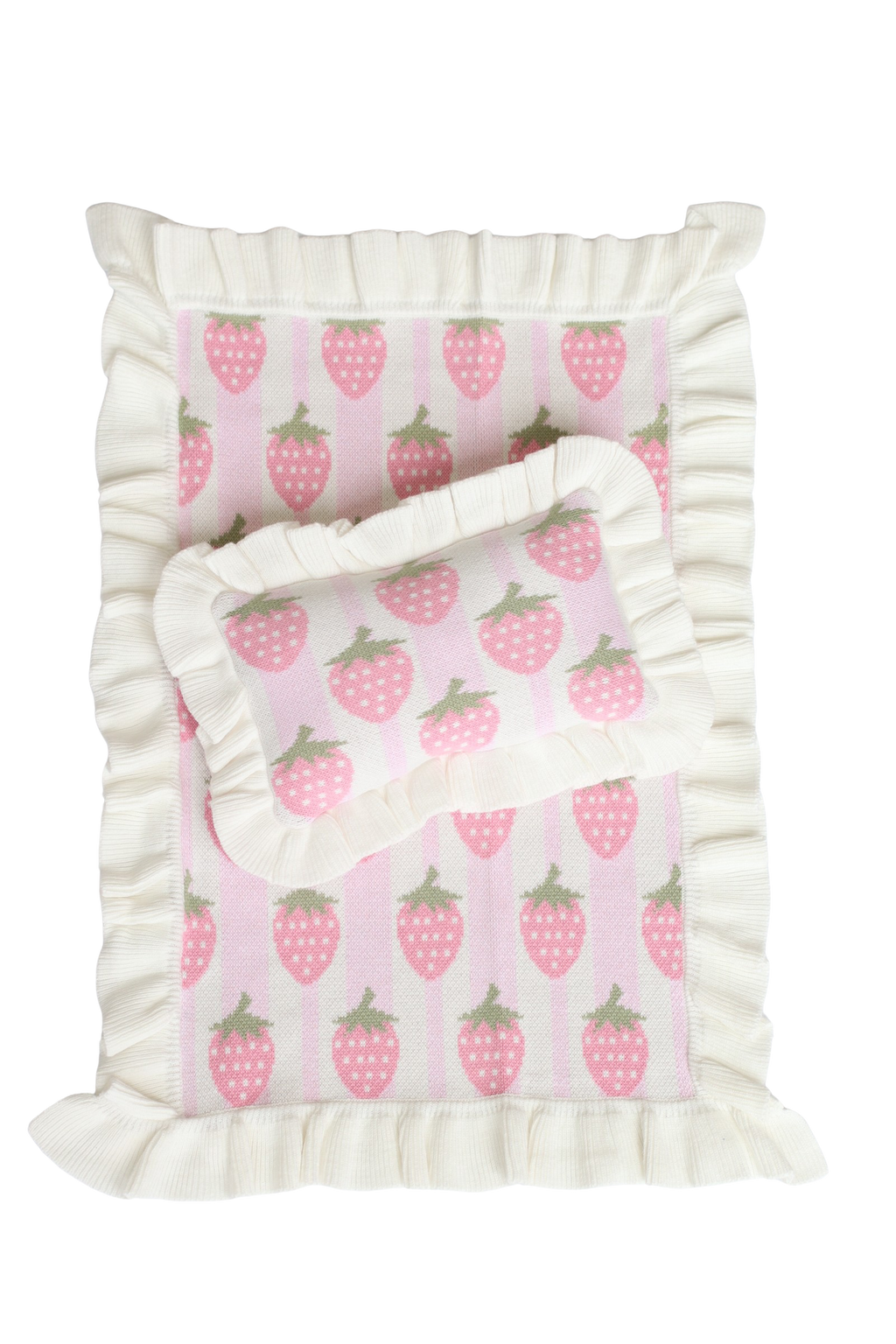 IN STOCK Strawberry frilled doll Blanket + Pillow set