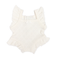 PRE ORDER White heart pointelle heart Playsuit - Fits 34-38cm Minikane Gordis, Mini Colettos, Miniland Dolls, Llorens dolls