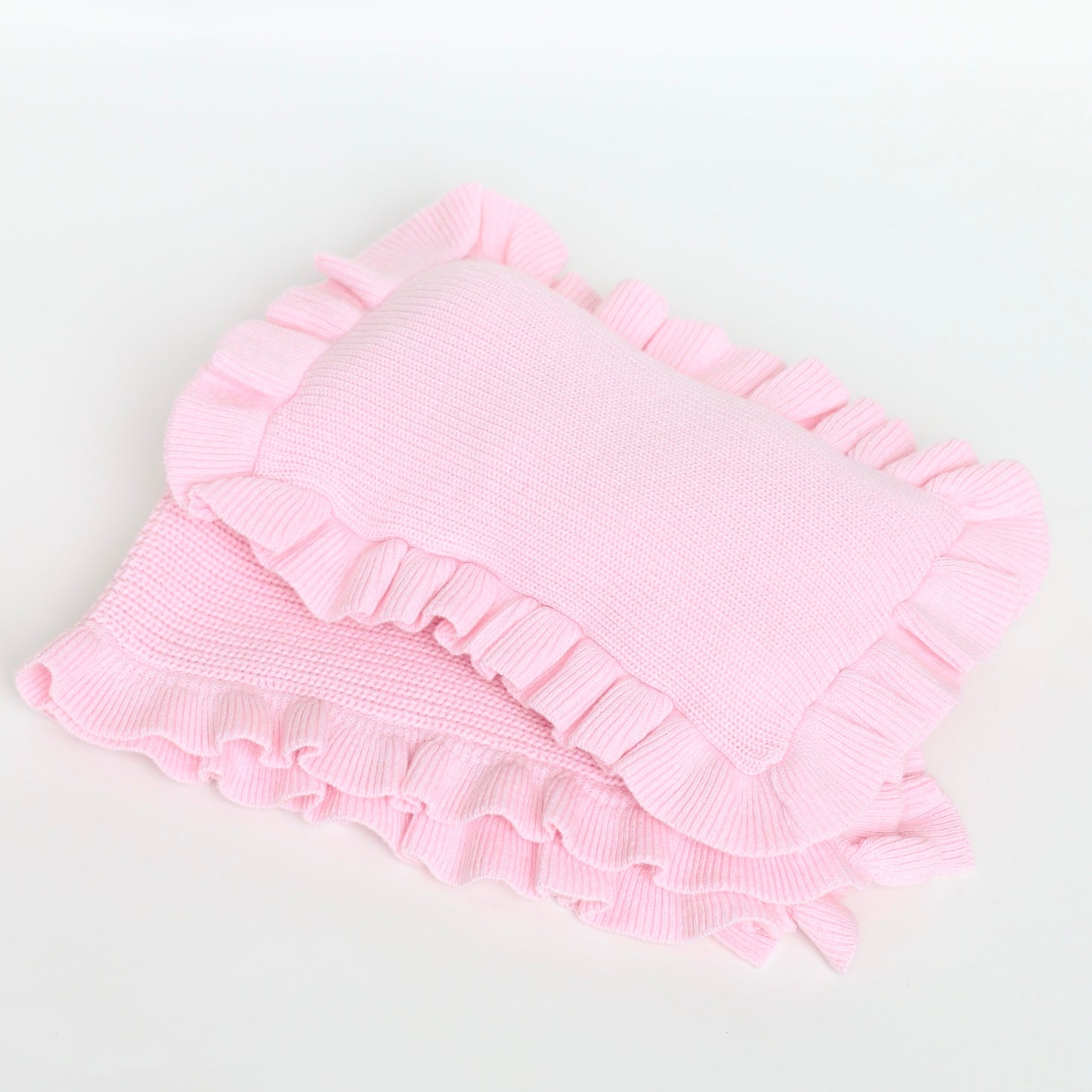 IN STOCK Pink frilled doll blanket + Pillow set