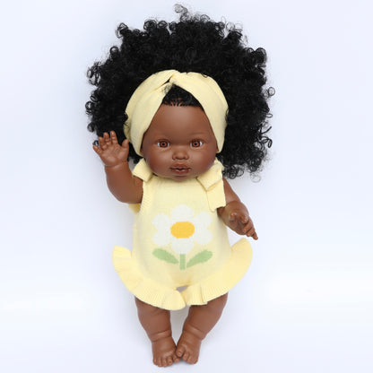 PRE ORDER Garden girls Doll buttercup yellow knitted Romper Dolls clothes - Fits 34-38cm Minikane Gordis, Mini Colettos, Miniland Dolls, Llorens dolls