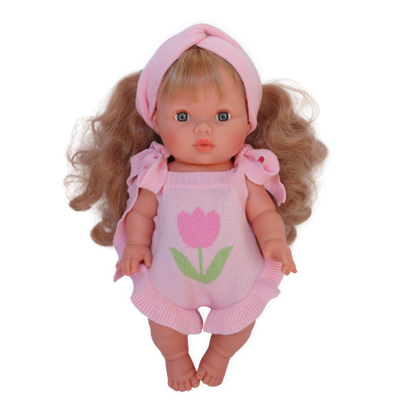 PRE ORDER Doll Garden girls Pink knitted Romper Dolls clothes - Fits 34-38cm Minikane Gordis, Mini Colettos, Miniland Dolls, Llorens dolls