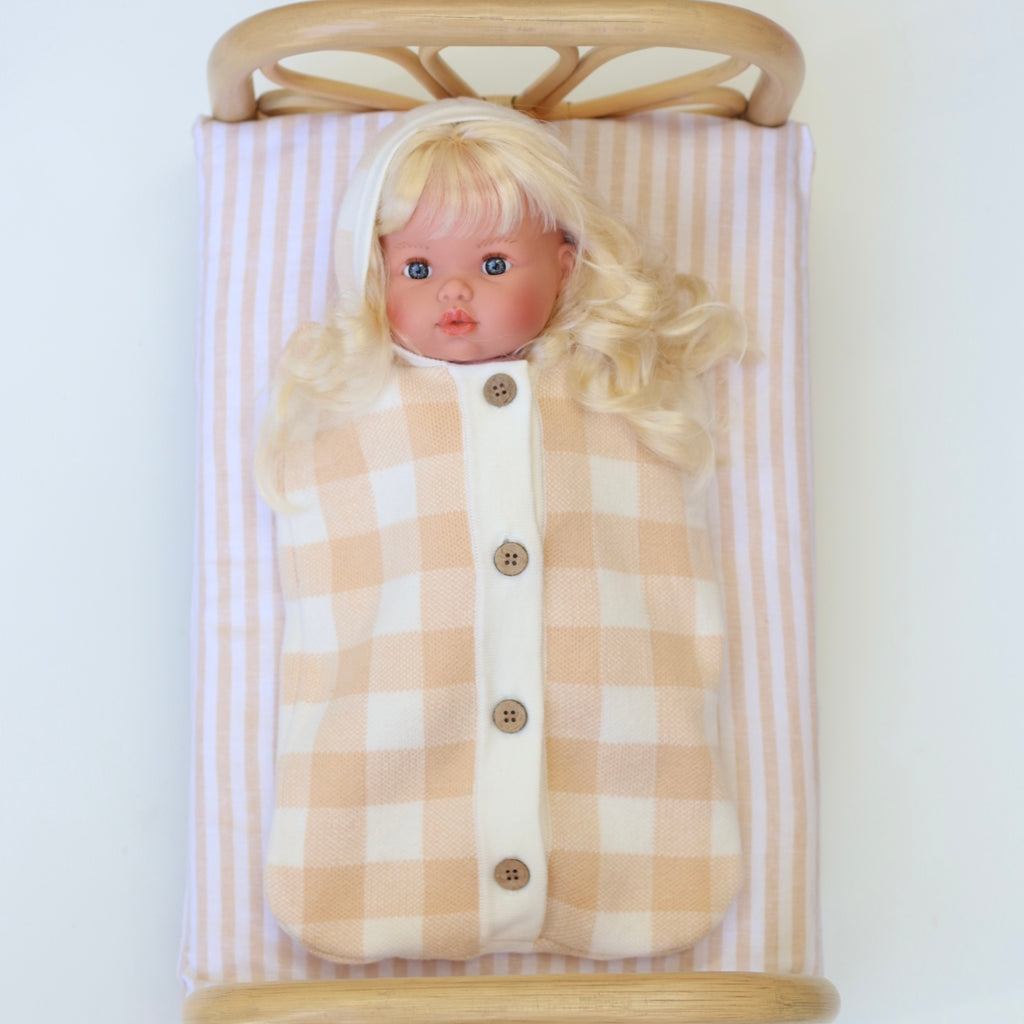 IN STOCK Salli Dream Cocoon - Biscuit and white gingham