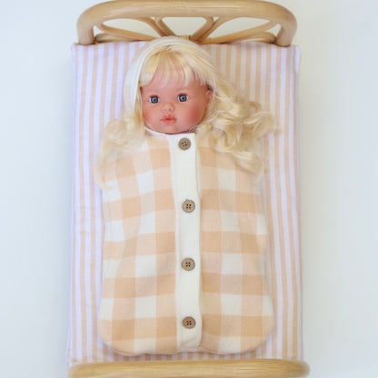 ON SALE Salli Dream Cocoon - Biscuit and white gingham