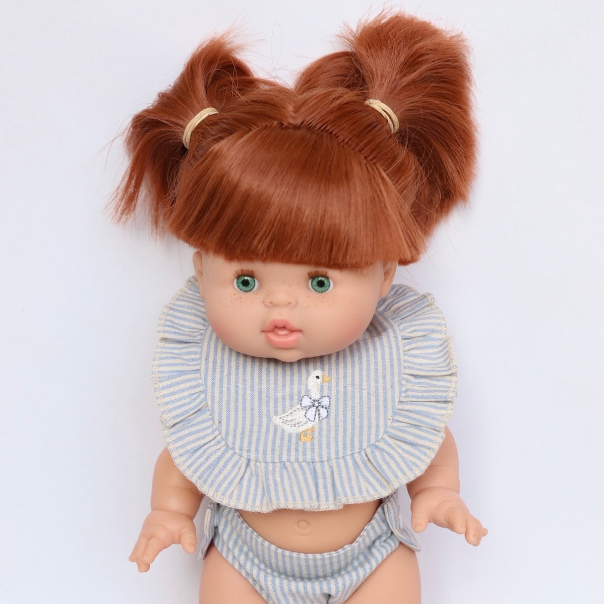 PRE ORDER Blue striped Goose Bib + Diaper set