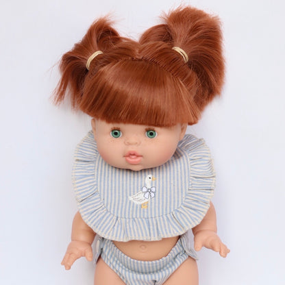 PRE ORDER Blue striped Goose Bib + Diaper set