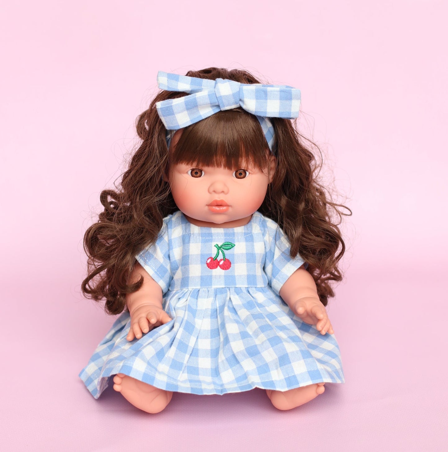 PRE ORDER Sky Blue Cherry Gingham🍒 Chloe dress + Bow - arriving late June
