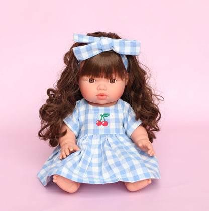 PRE ORDER Sky Blue Cherry Gingham🍒 Chloe dress + Bow - arriving late June
