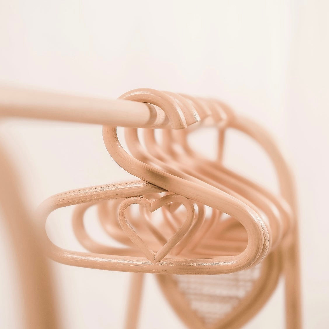 Rattan heart doll hangers