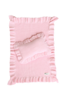 Powder Pink frilled doll Blanket + Pillow set