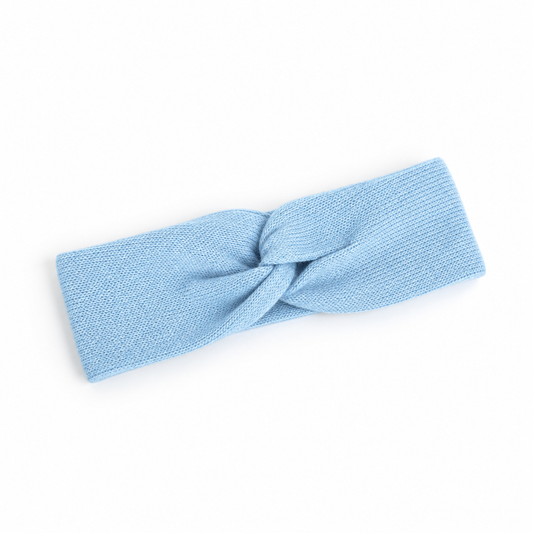 PRE ORDER Cornflower Blue knitted doll knot headband - Fits 34-38cm Minikane Gordis, Mini Colettos, Miniland Dolls, Llorens dolls
