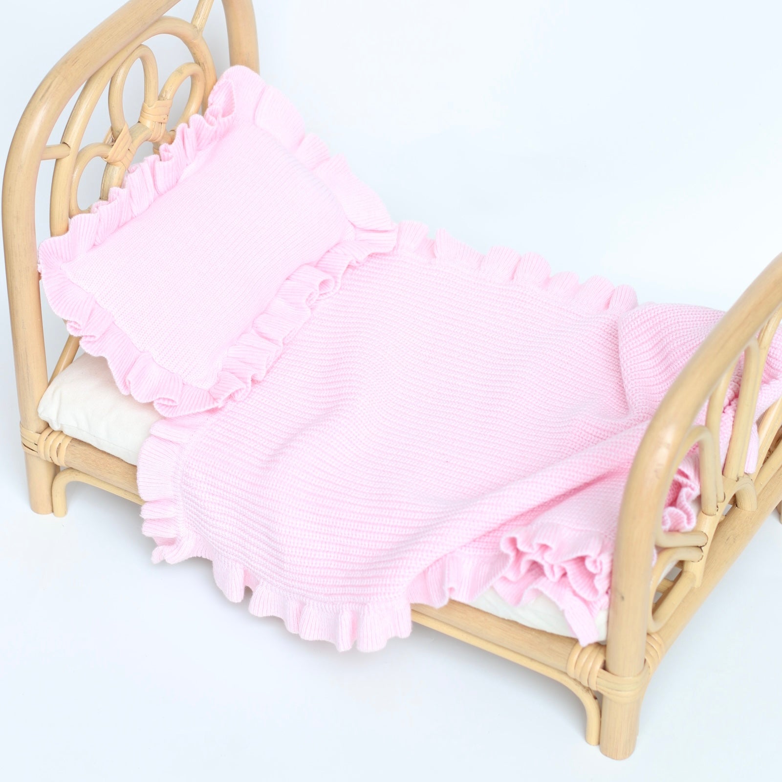 IN STOCK Pink frilled doll blanket + Pillow set