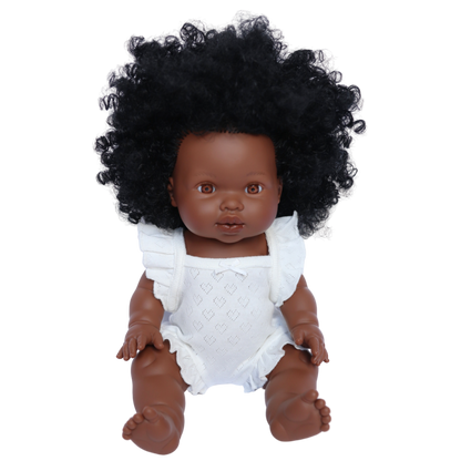 PRE ORDER White heart pointelle heart Playsuit - Fits 34-38cm Minikane Gordis, Mini Colettos, Miniland Dolls, Llorens dolls