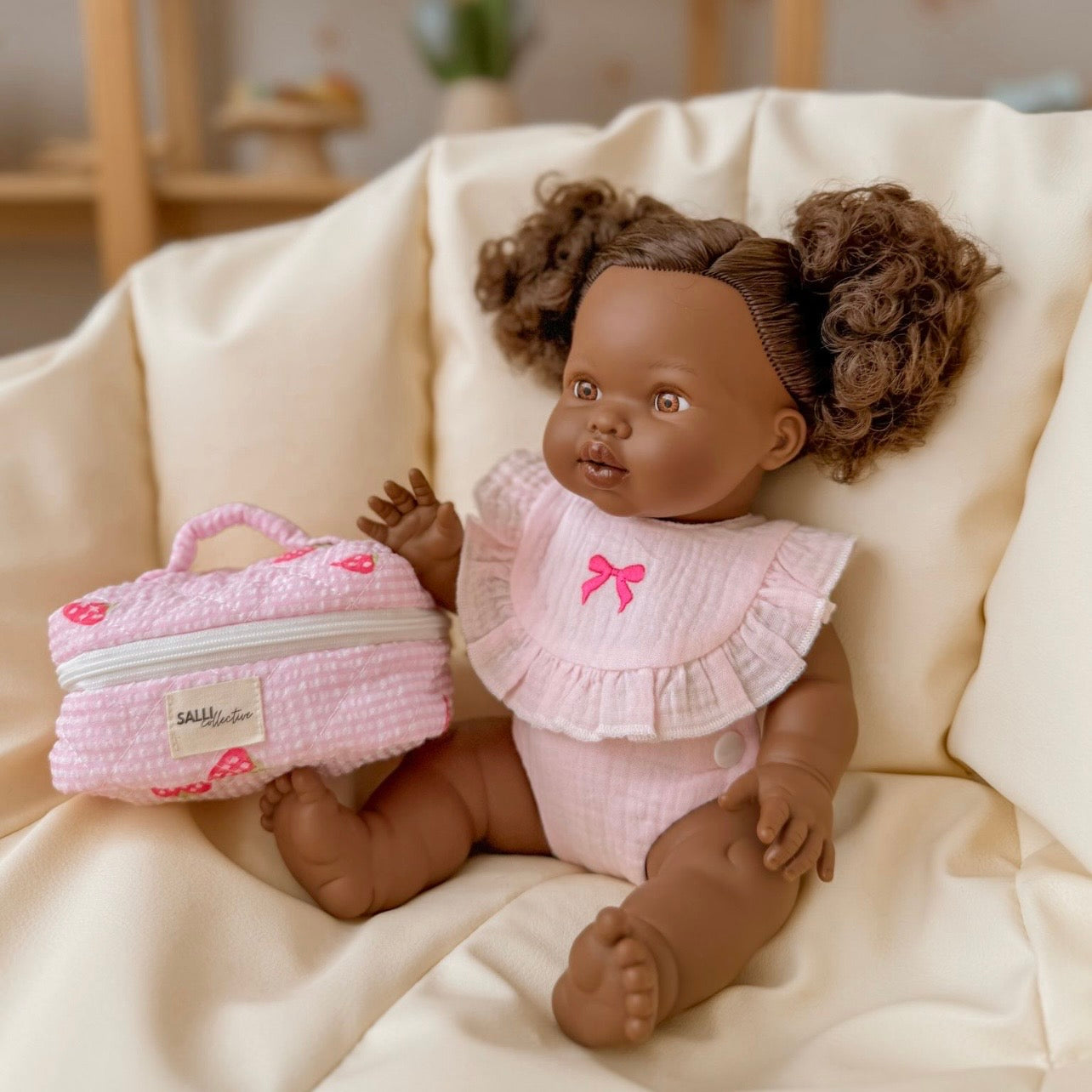 PRE ORDER Blushing pink bow bib and Diaper duo - arriving late June