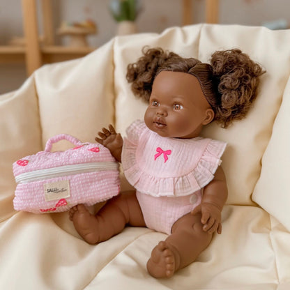PRE ORDER Blushing pink bow bib and Diaper duo - arriving late June