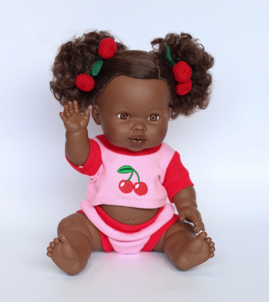 IN STOCK Cherry Dolls top + Bloomer shorts set