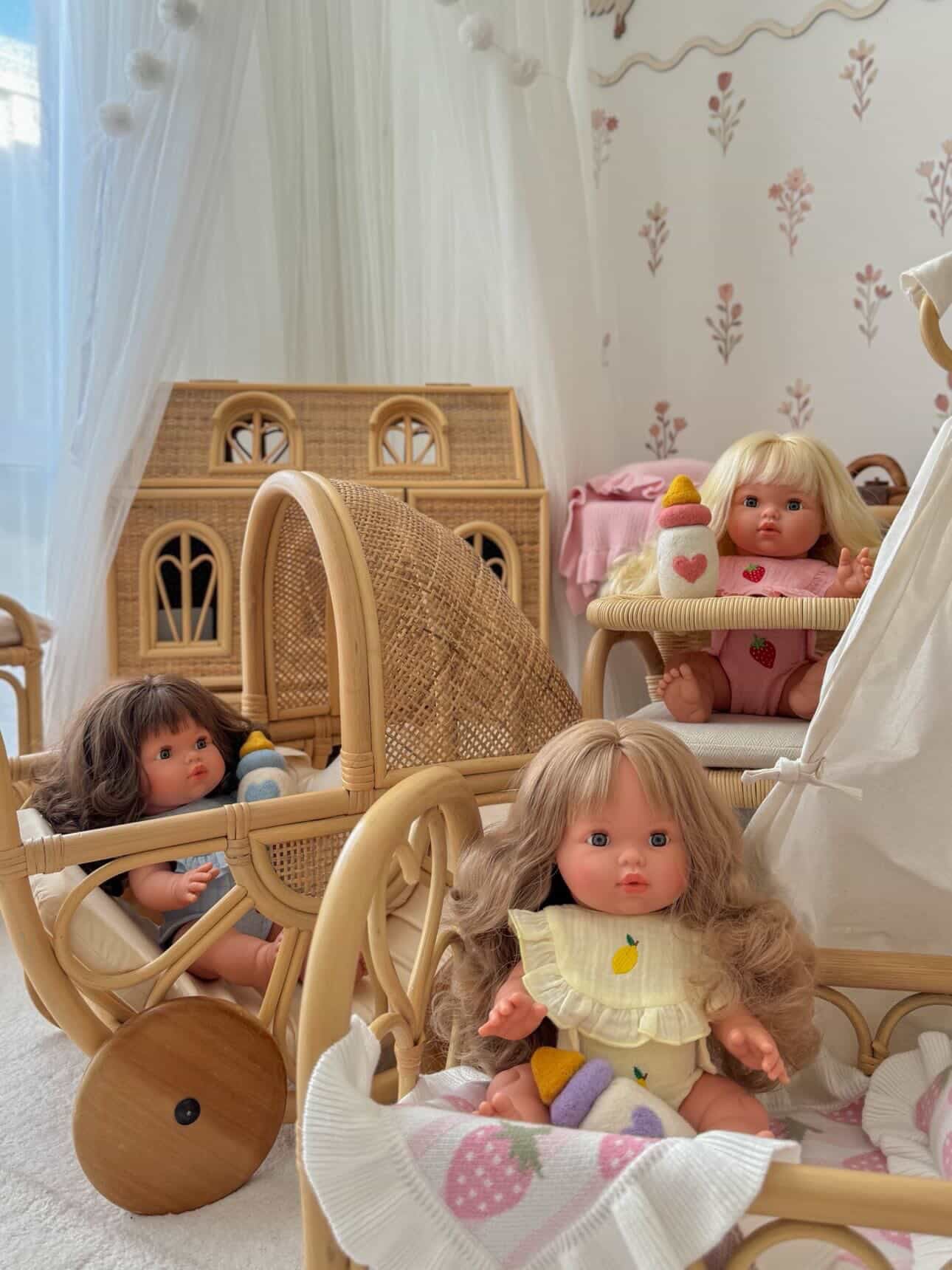 🍋 Lemon Frilled Bib & Diaper Doll Set - Fits 34-38cm Minikane Gordis, Mini Colettos, Llorens dolls