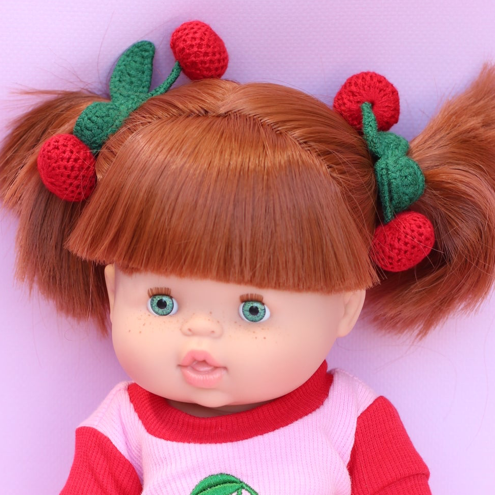 Doll Crochet Cherry hair ties - pack of 2