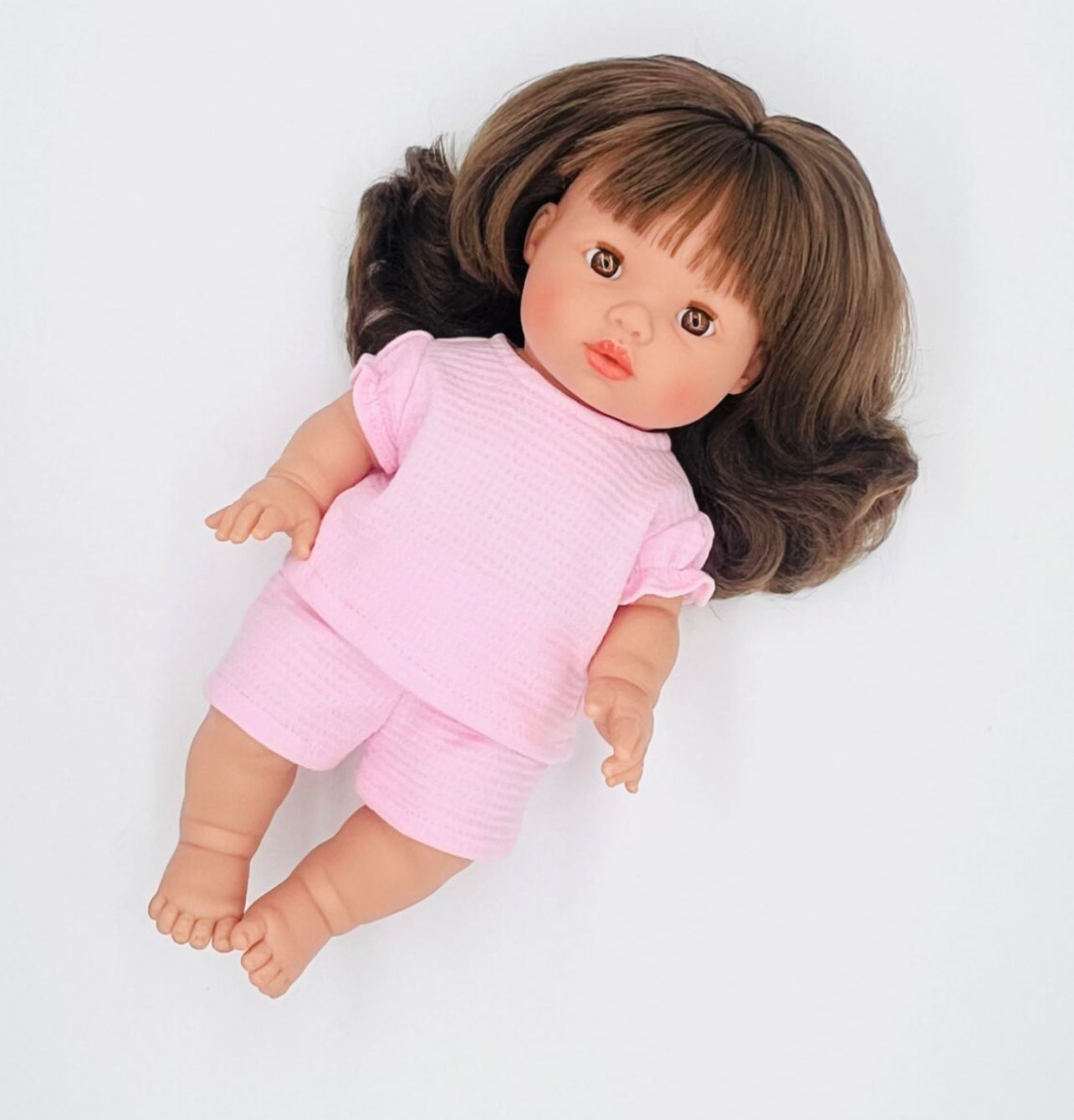 Pink Waffle Knit Doll Outfit