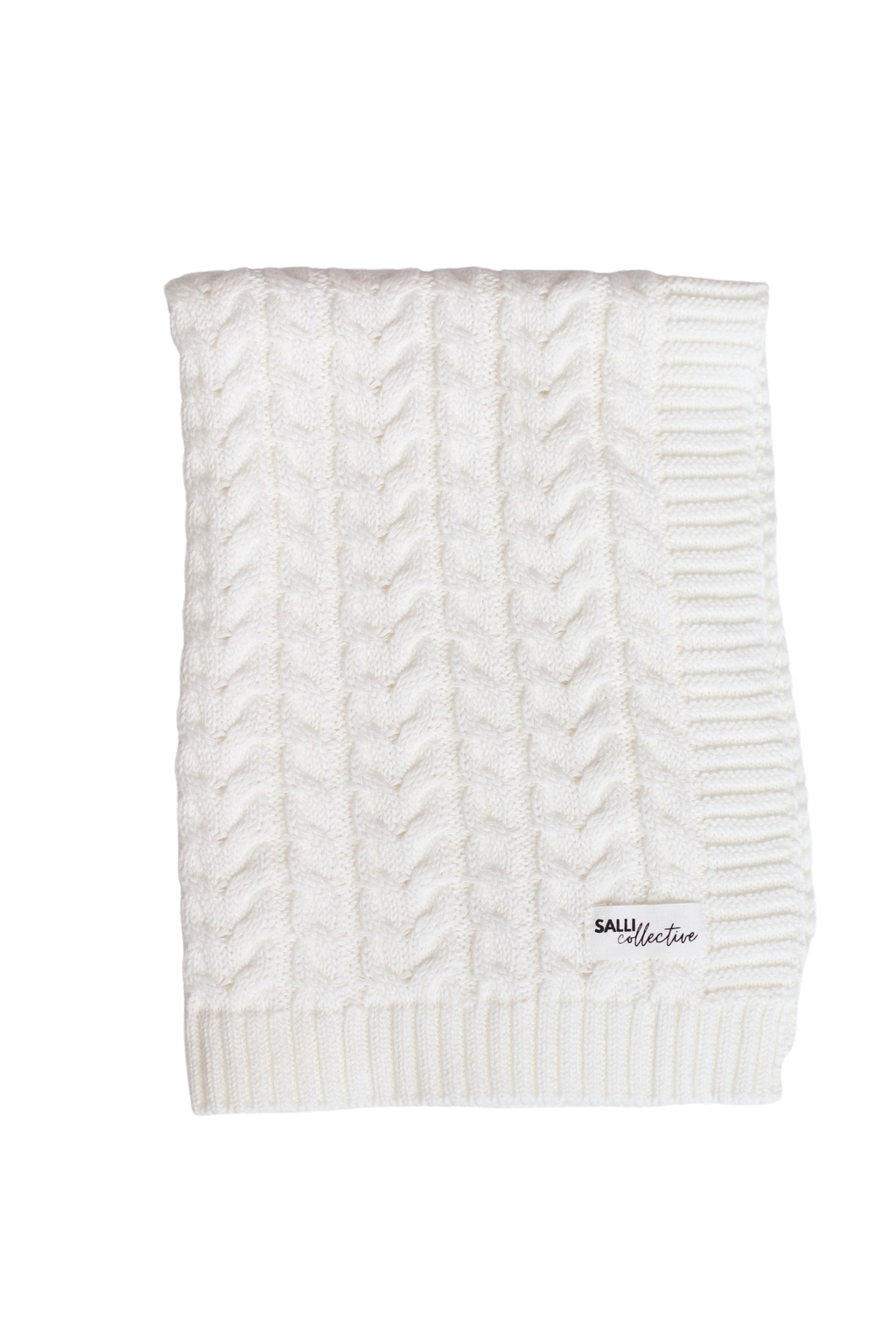 IN STOCK Cream Luxe Cable Knit Doll Blanket